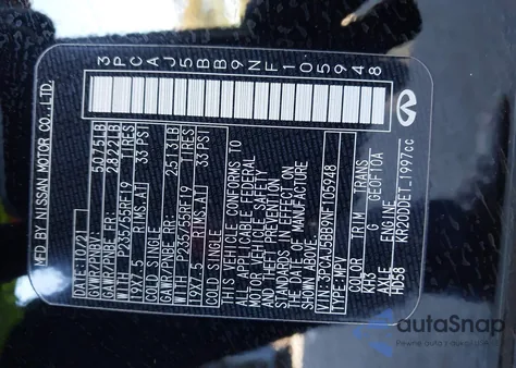 2022 Infiniti Qx50 Luxe Awd из США, поврежденный, VIN 3PCAJ5BB9NF105948